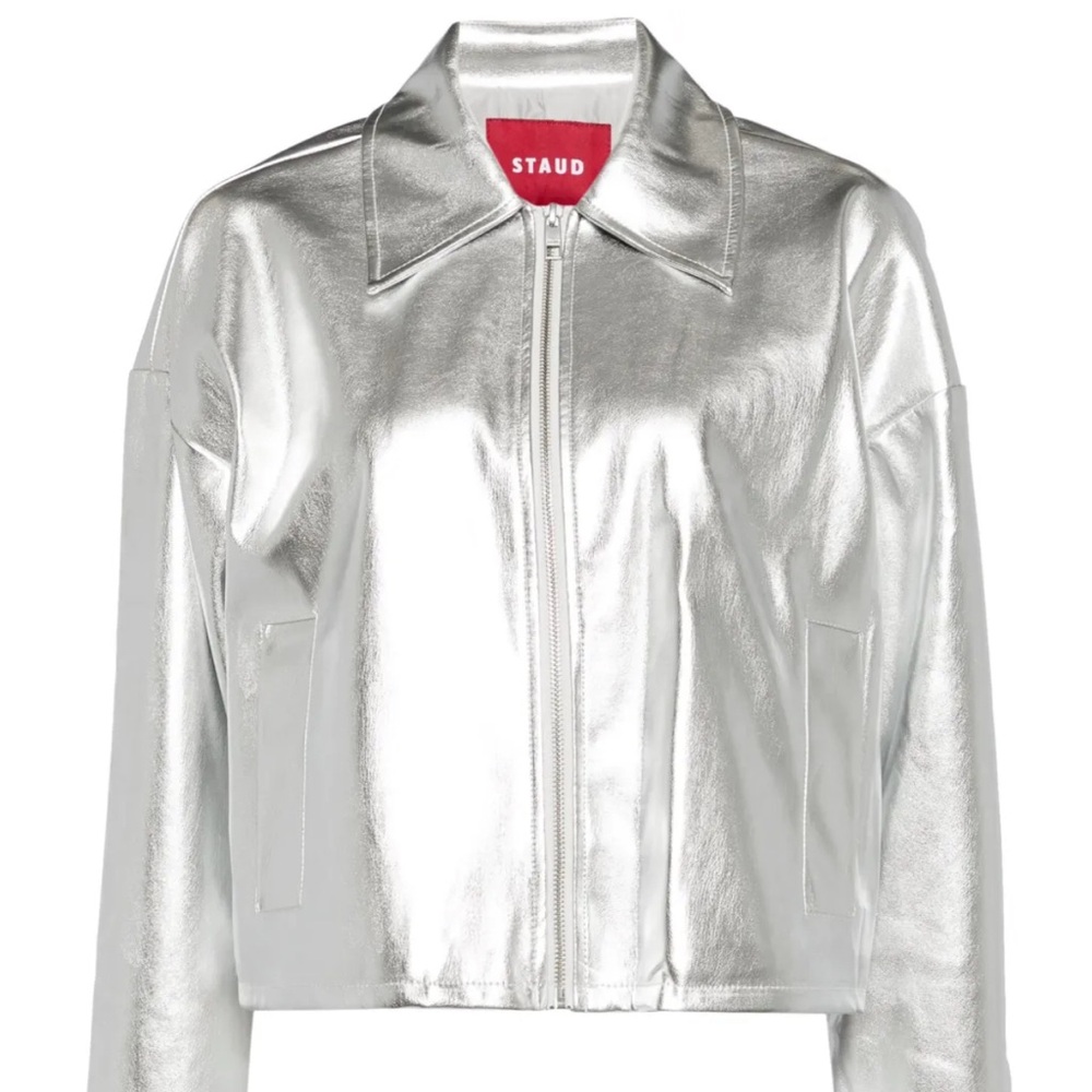 STAUD Metallic Silver Outerwear